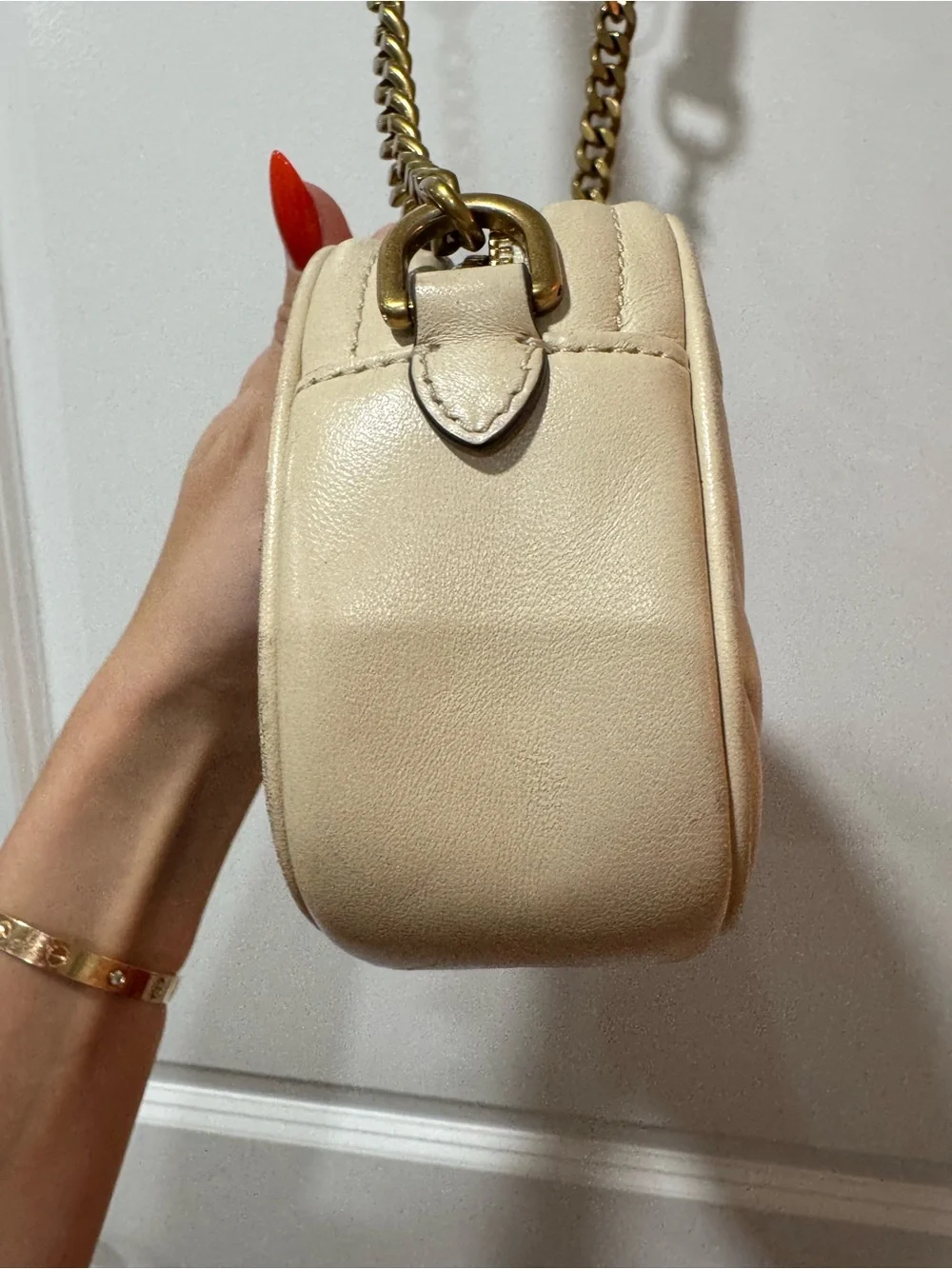 Tory Burch KIRA CHEVRON CAMERA BAG Crossbody Gold Chain